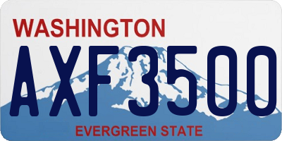 WA license plate AXF3500