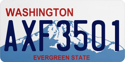 WA license plate AXF3501