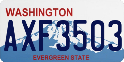 WA license plate AXF3503