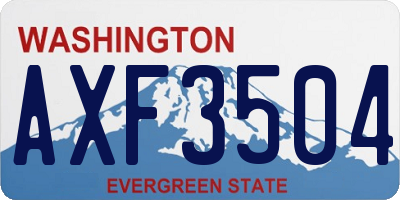 WA license plate AXF3504