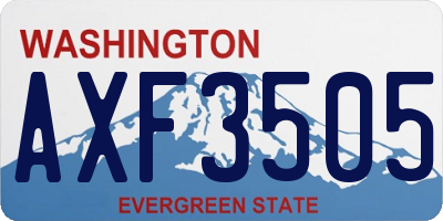 WA license plate AXF3505