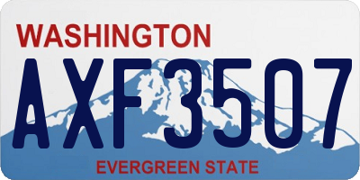 WA license plate AXF3507