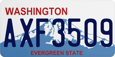 WA license plate AXF3509