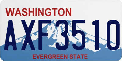 WA license plate AXF3510