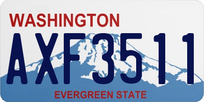 WA license plate AXF3511