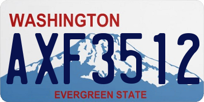 WA license plate AXF3512