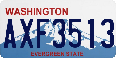 WA license plate AXF3513