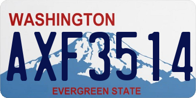 WA license plate AXF3514