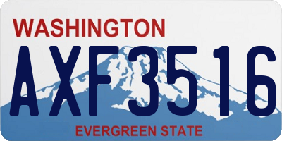 WA license plate AXF3516