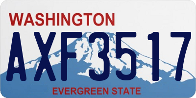 WA license plate AXF3517