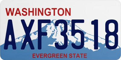 WA license plate AXF3518