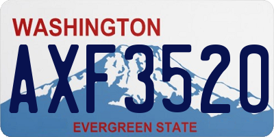 WA license plate AXF3520