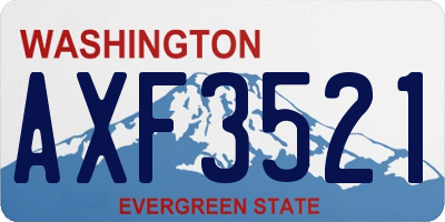 WA license plate AXF3521