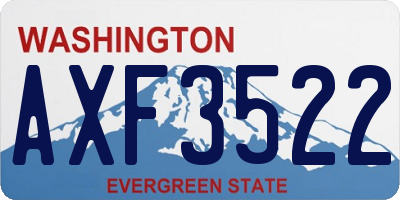 WA license plate AXF3522