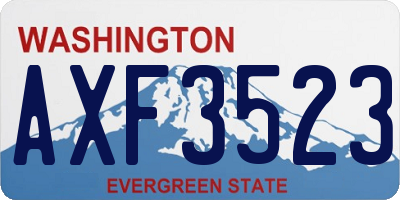 WA license plate AXF3523