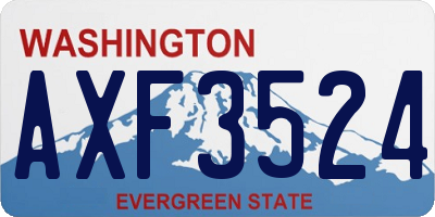 WA license plate AXF3524