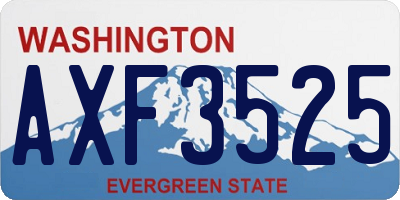 WA license plate AXF3525