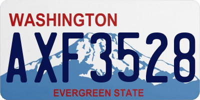 WA license plate AXF3528