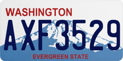 WA license plate AXF3529