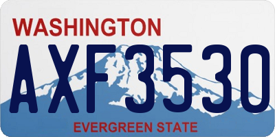 WA license plate AXF3530