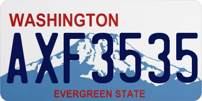 WA license plate AXF3535