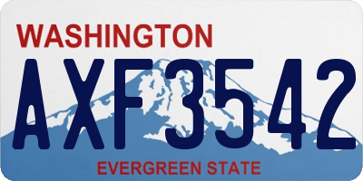 WA license plate AXF3542