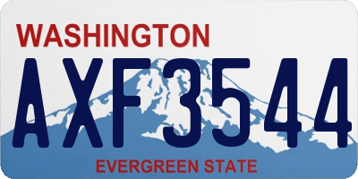 WA license plate AXF3544
