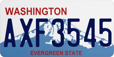 WA license plate AXF3545