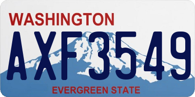 WA license plate AXF3549