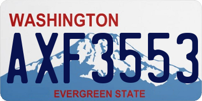 WA license plate AXF3553