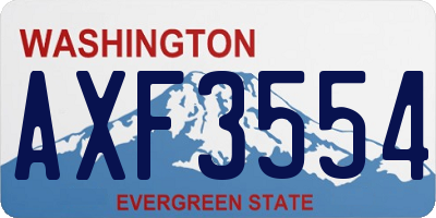 WA license plate AXF3554