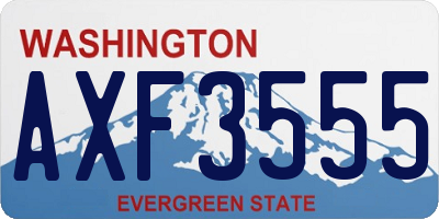 WA license plate AXF3555