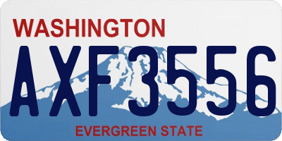 WA license plate AXF3556