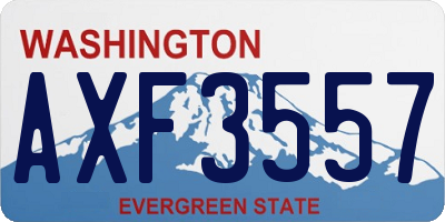 WA license plate AXF3557