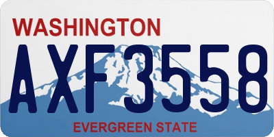 WA license plate AXF3558