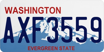 WA license plate AXF3559