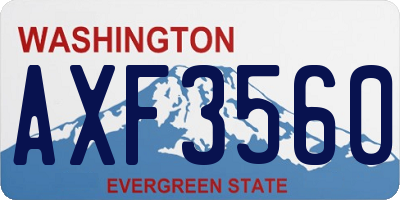 WA license plate AXF3560