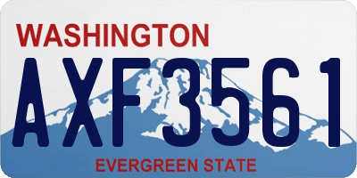 WA license plate AXF3561