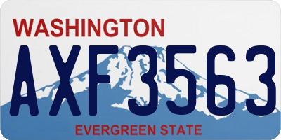 WA license plate AXF3563
