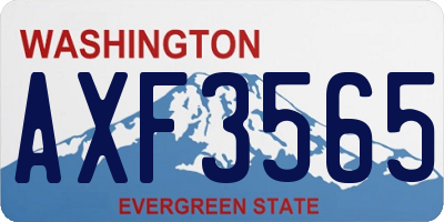 WA license plate AXF3565