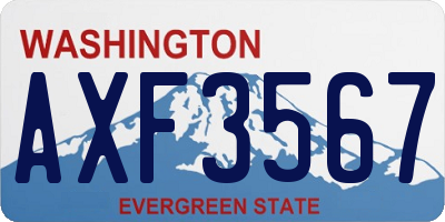 WA license plate AXF3567