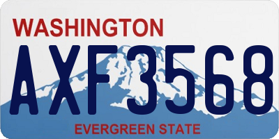 WA license plate AXF3568