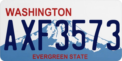 WA license plate AXF3573