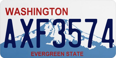 WA license plate AXF3574