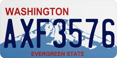 WA license plate AXF3576