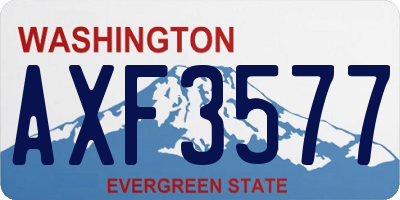 WA license plate AXF3577