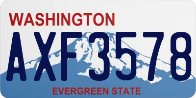 WA license plate AXF3578
