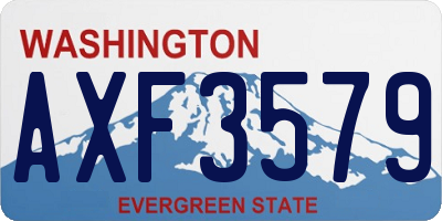 WA license plate AXF3579