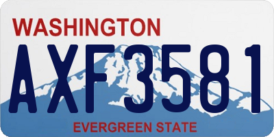 WA license plate AXF3581