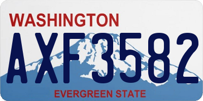 WA license plate AXF3582